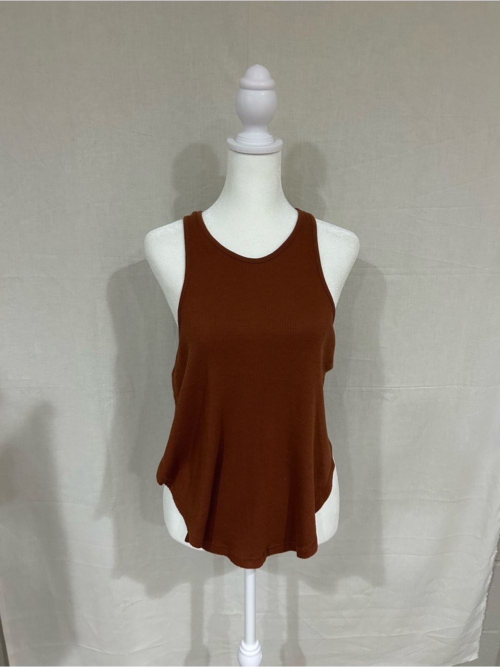 Free People Intimately NWOT Women's Ribbed Flowy Tank Top in Brown